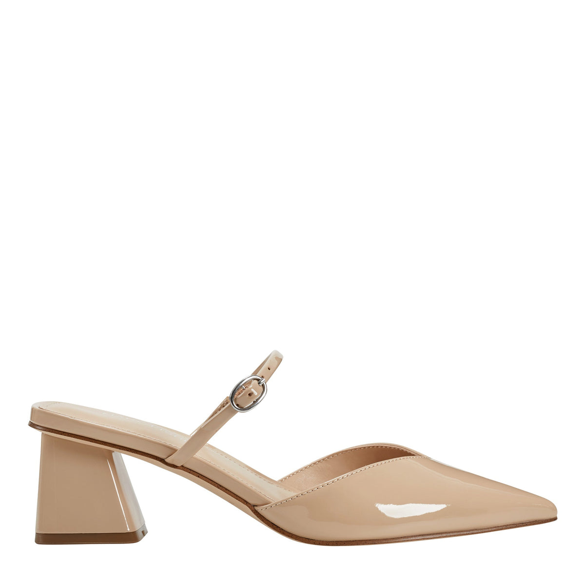Lakey Heeled Mule - Light Natural Patent