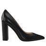 Abilene Block Heel Pointy Toe Pump - Black Leather