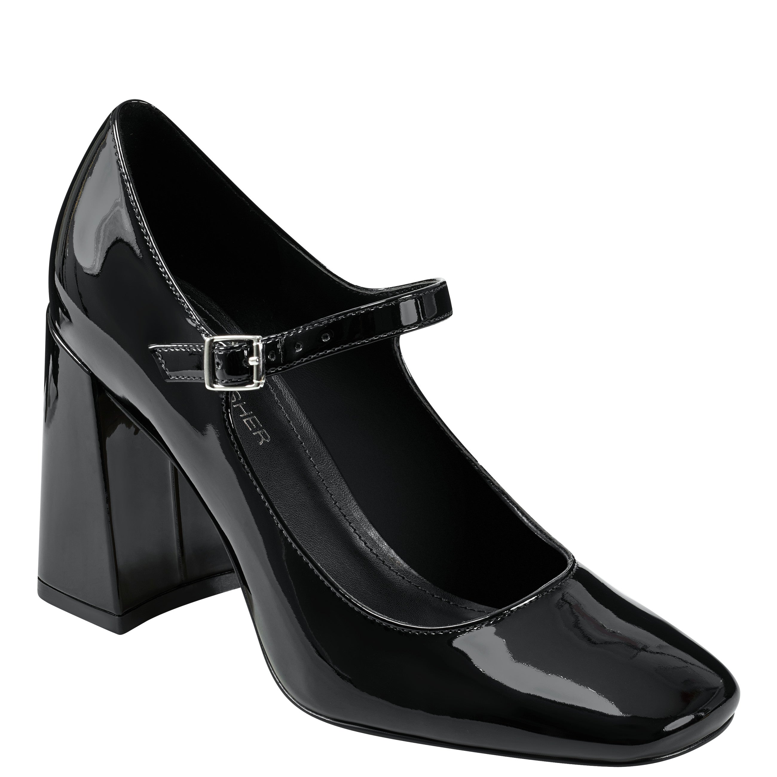 Charin Block Heel Mary Jane - Black Patent