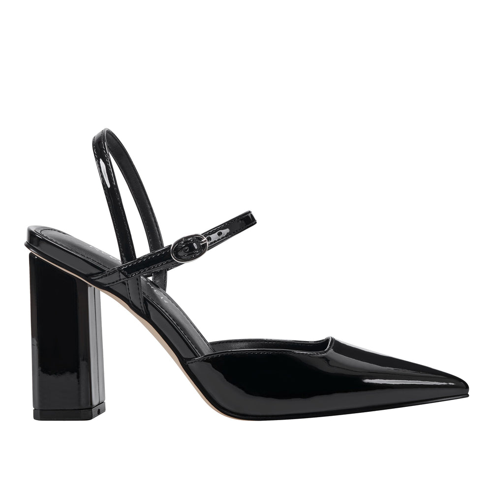 Doster Pointy Toe Slingback - Black Patent