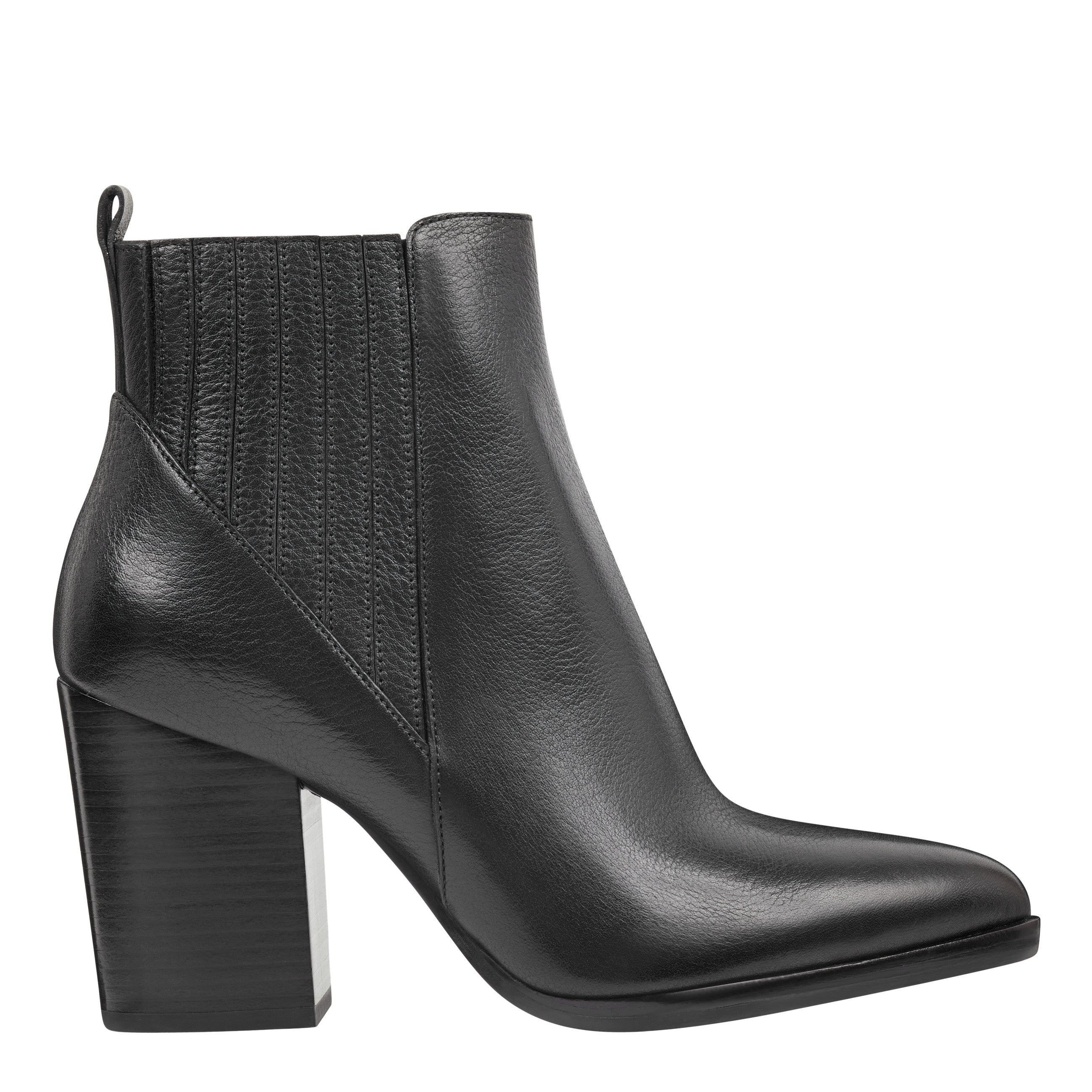 Alva Pointy Toe Bootie - Black Leather