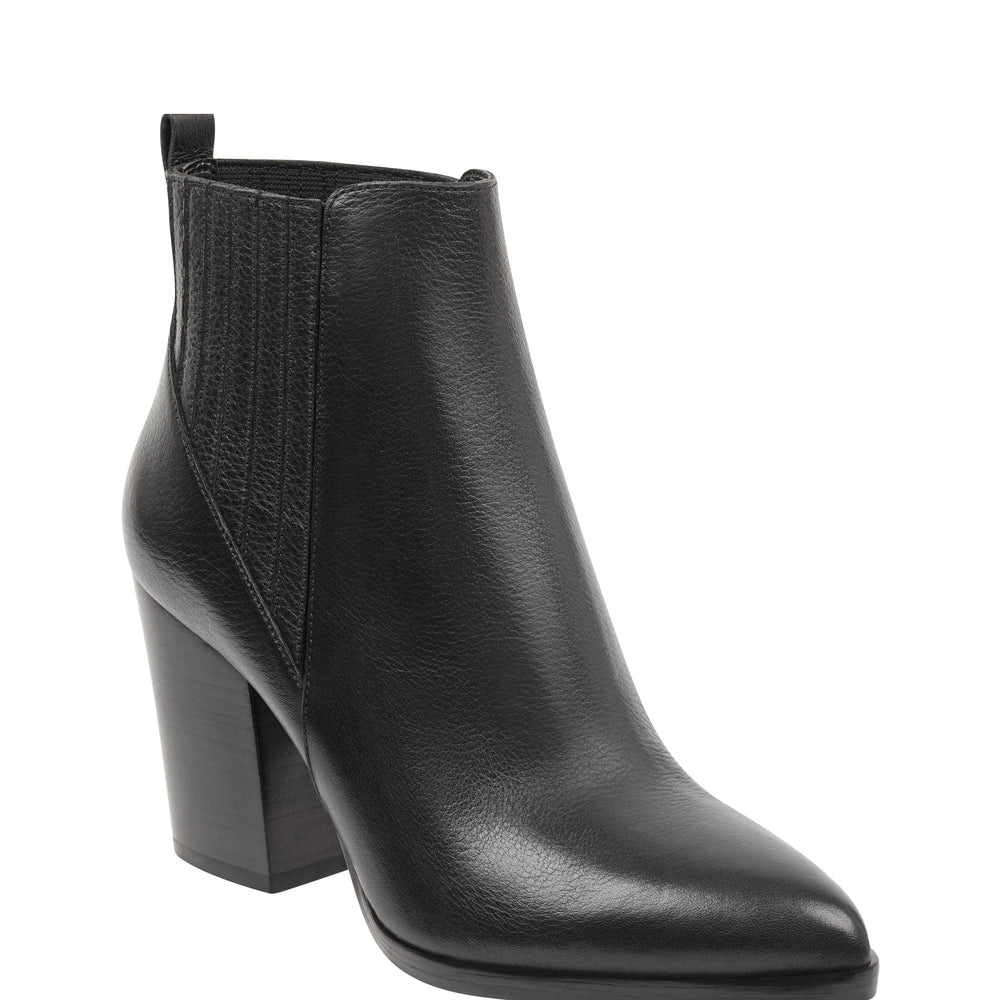 Alva Pointy Toe Bootie - Black Leather