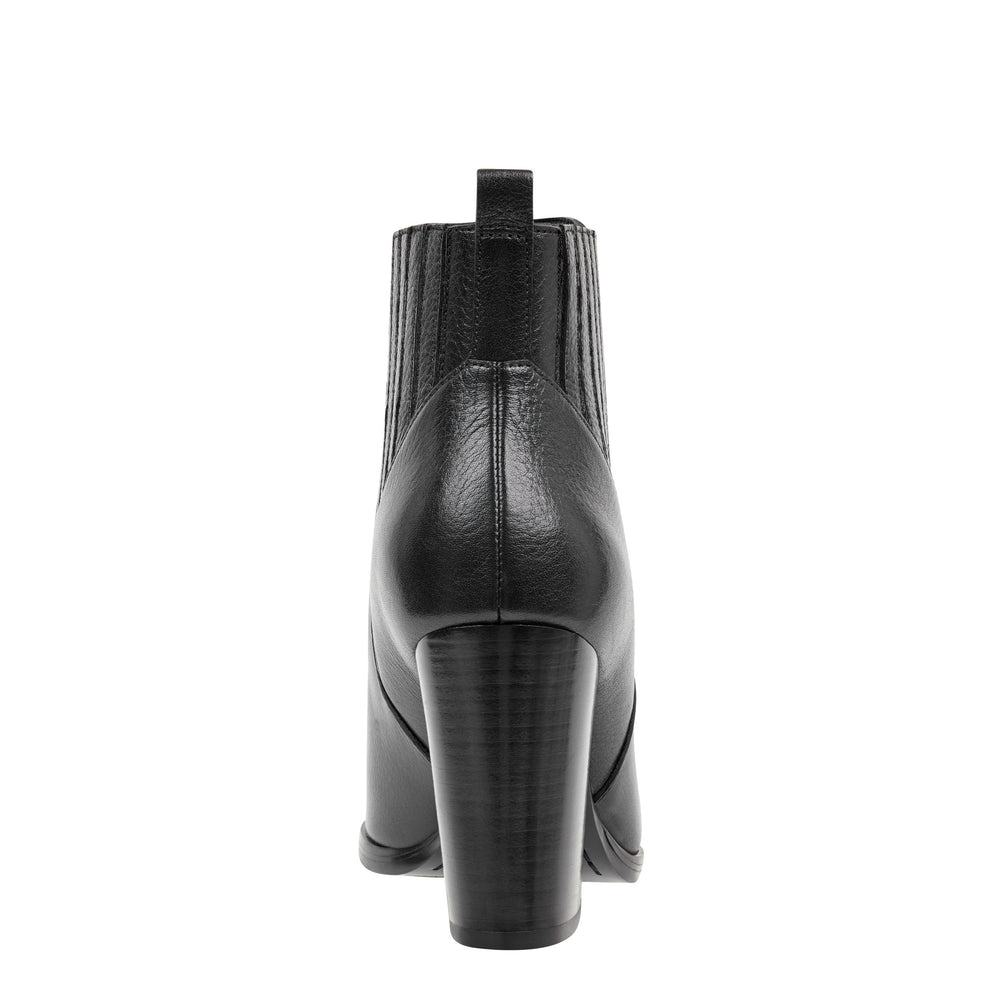 Alva Pointy Toe Bootie - Black Leather