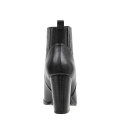 Alva Pointy Toe Bootie - Black Leather