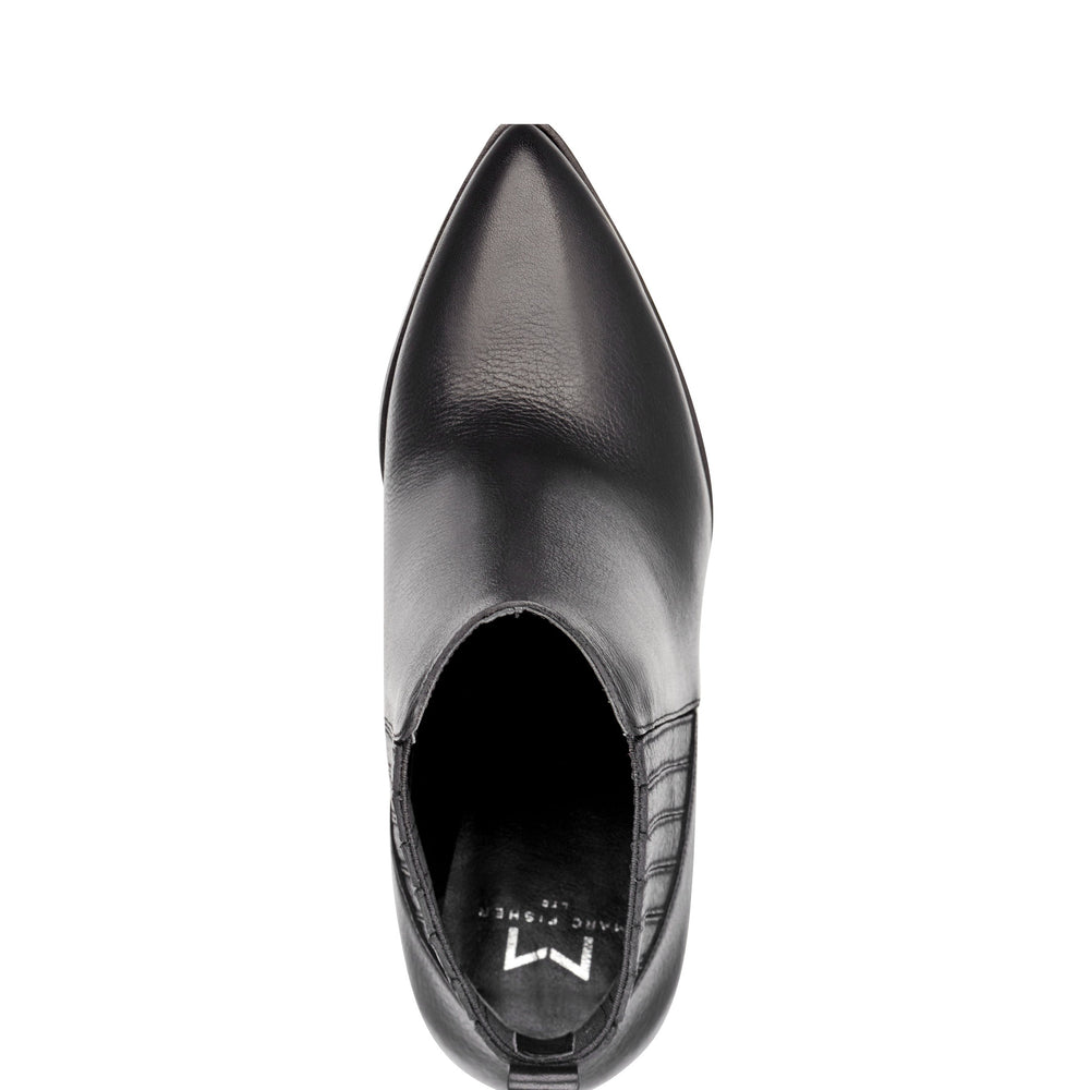 Alva Pointy Toe Bootie - Black Leather