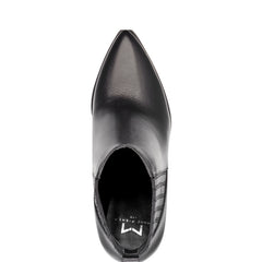 Alva Pointy Toe Bootie - Black Leather