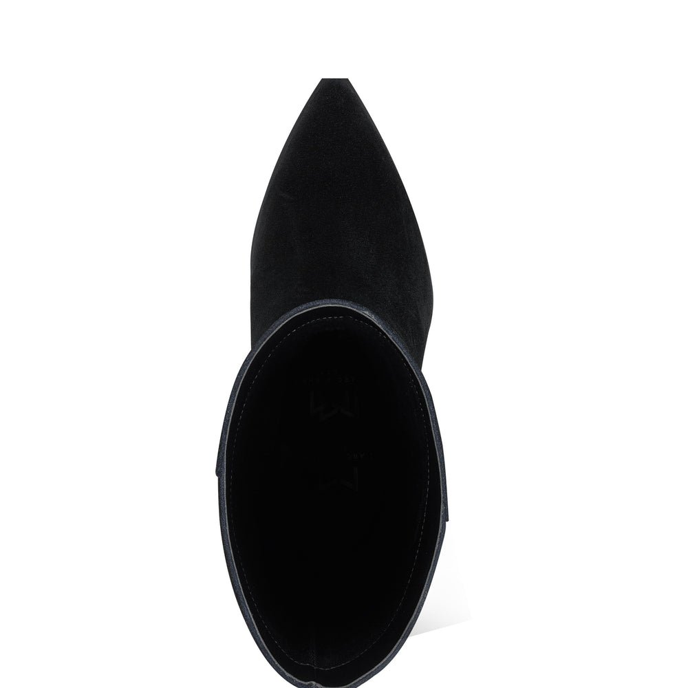 Challi Pointy Toe Boot - Black Suede