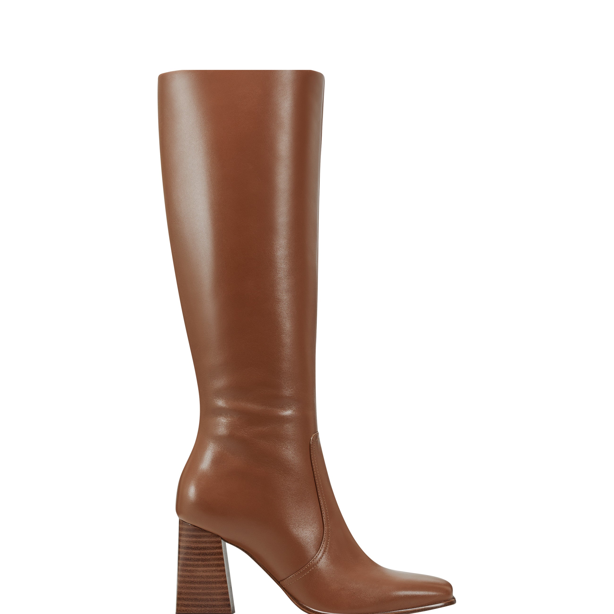 Dreeam Block Heeled Boot - Tan Leather