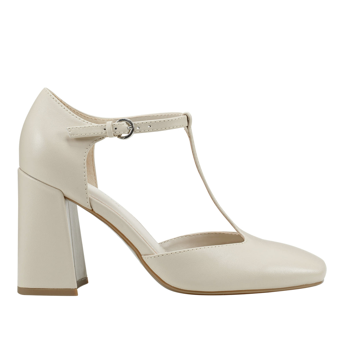 Cyrene T-Strap Pump - Chic Cream