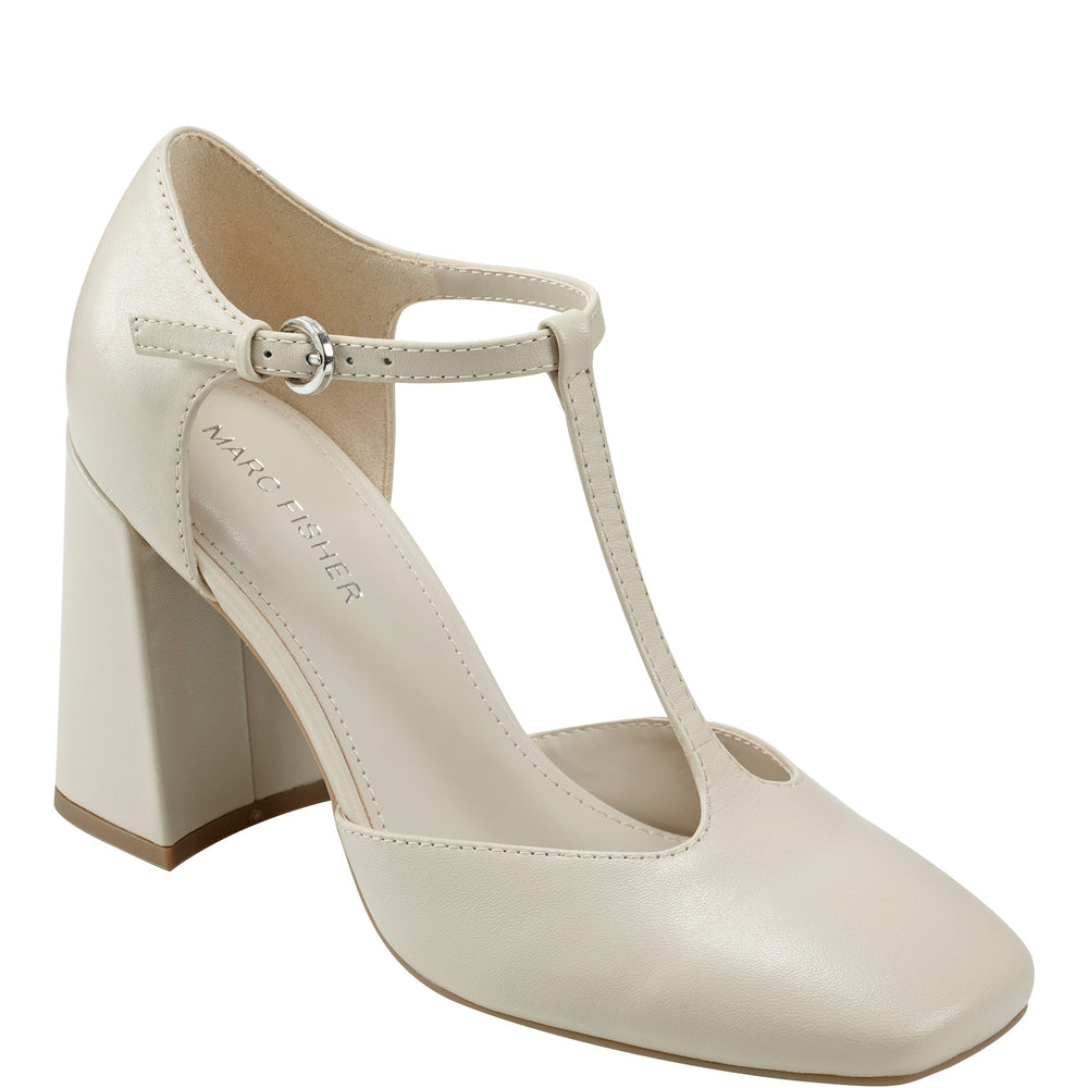 Cyrene T-Strap Pump - Chic Cream