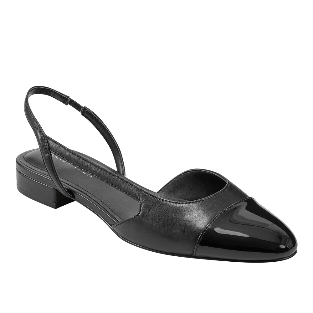 Dela Closed Toe Slingback Dress Flat - Black