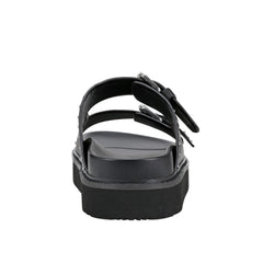 Agusta Studded Slide Sandal - Black Leather