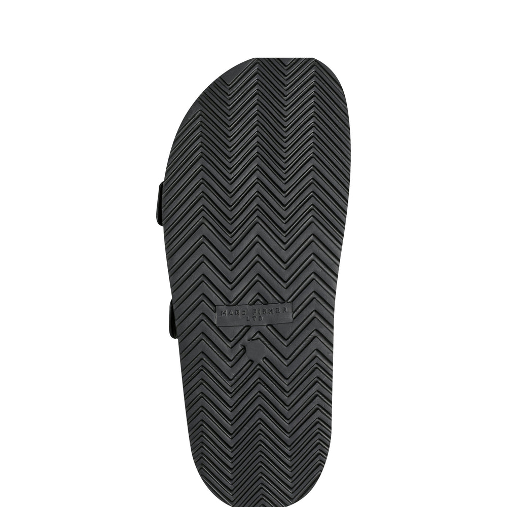 Agusta Studded Slide Sandal - Black Leather