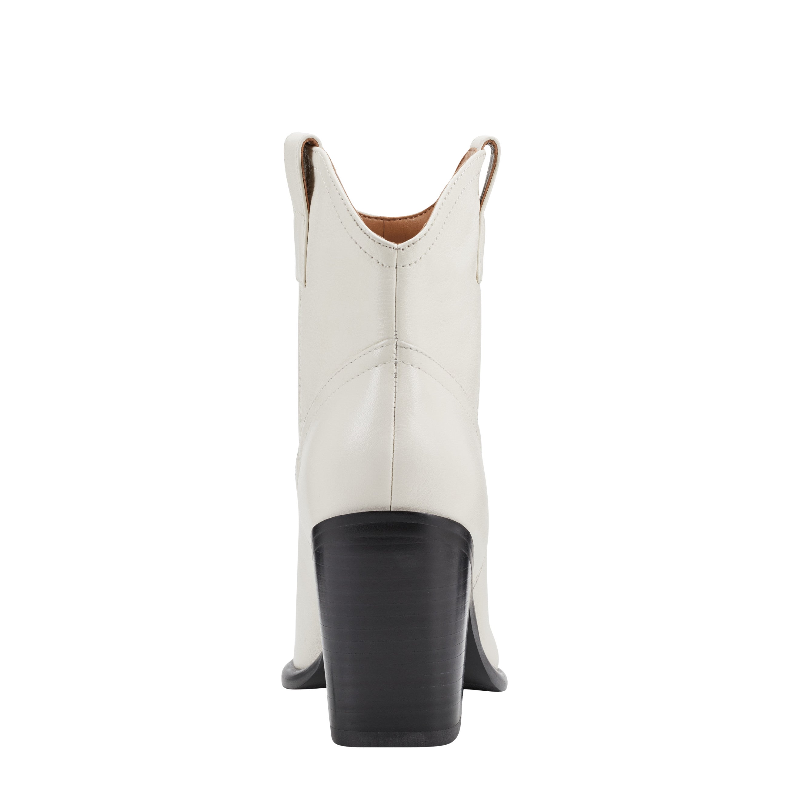 Jalella Detailed Western Bootie - Ivory Leather
