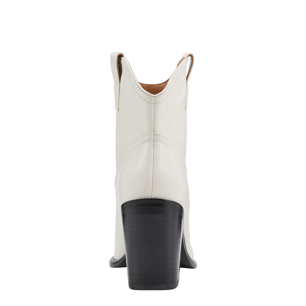 Jalella Detailed Western Bootie - Ivory Leather