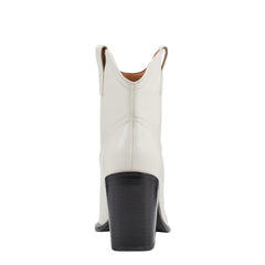 Jalella Detailed Western Bootie - Ivory Leather