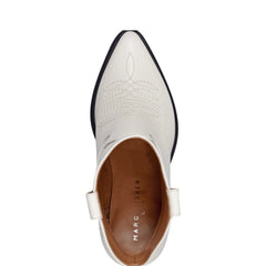 Jalella Detailed Western Bootie - Ivory Leather