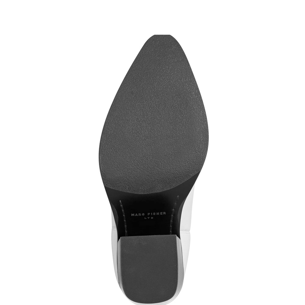 Jalella Detailed Western Bootie - Ivory Leather
