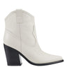 Jalella Detailed Western Bootie - Ivory Leather