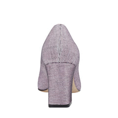 Zala Block Heel Pointy Toe Pump - Pink Raffia Multi