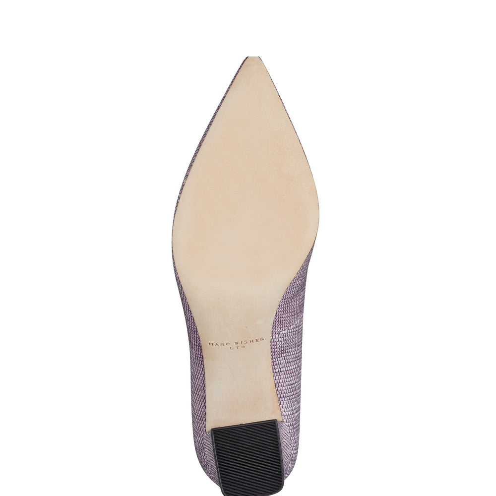 Zala Block Heel Pointy Toe Pump - Pink Raffia Multi