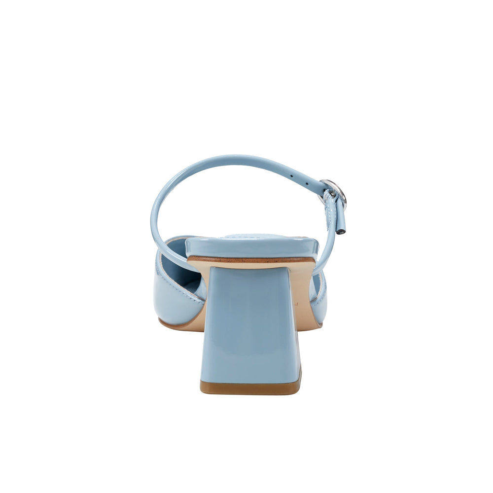 Lakey Heeled Mule - Light Blue