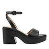 Razza Block Heel Platform Sandal - Black Leather