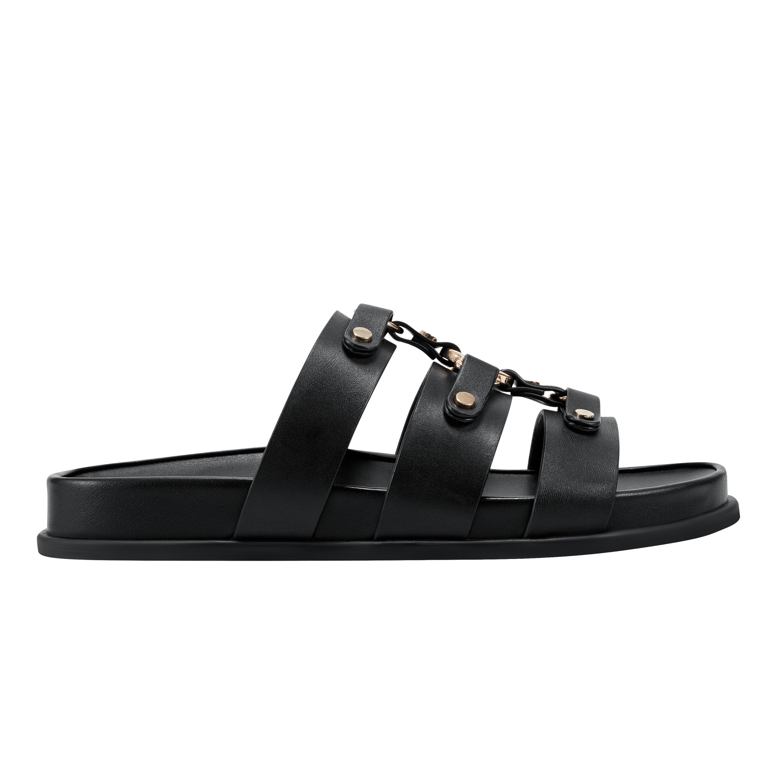 Verity Flat Footbed Sandal - Black
