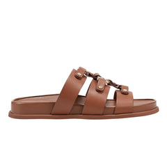 Verity Flat Footbed Sandal - Brown