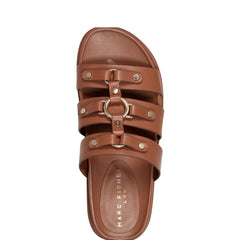 Verity Flat Footbed Sandal - Brown