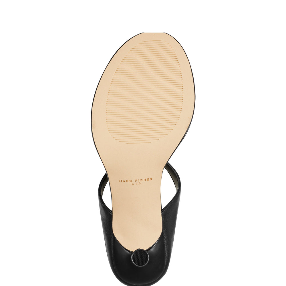 Alonde Heeled Slide Sandal - Black Leather