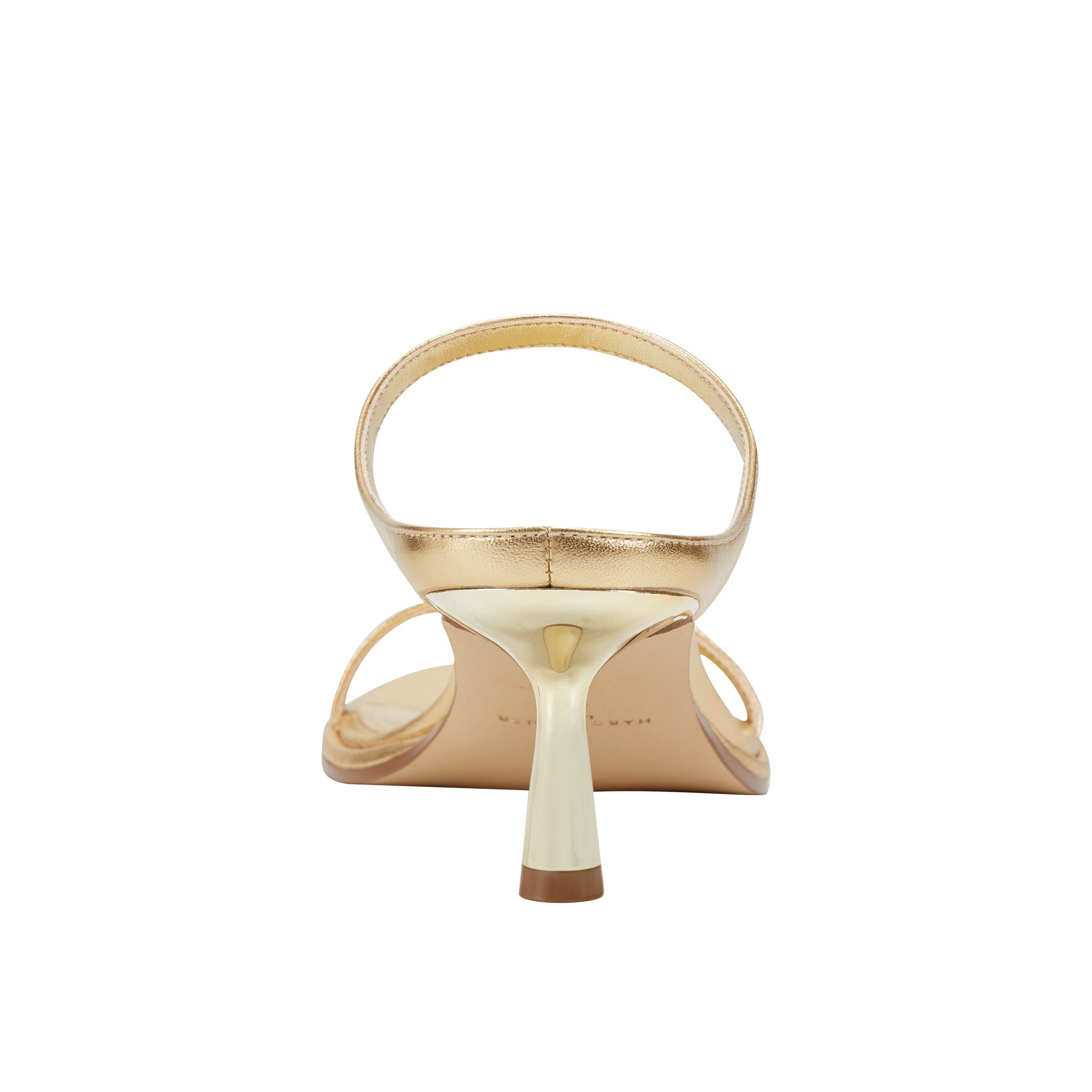 Alonde Heeled Slide Sandal - Gold Leather