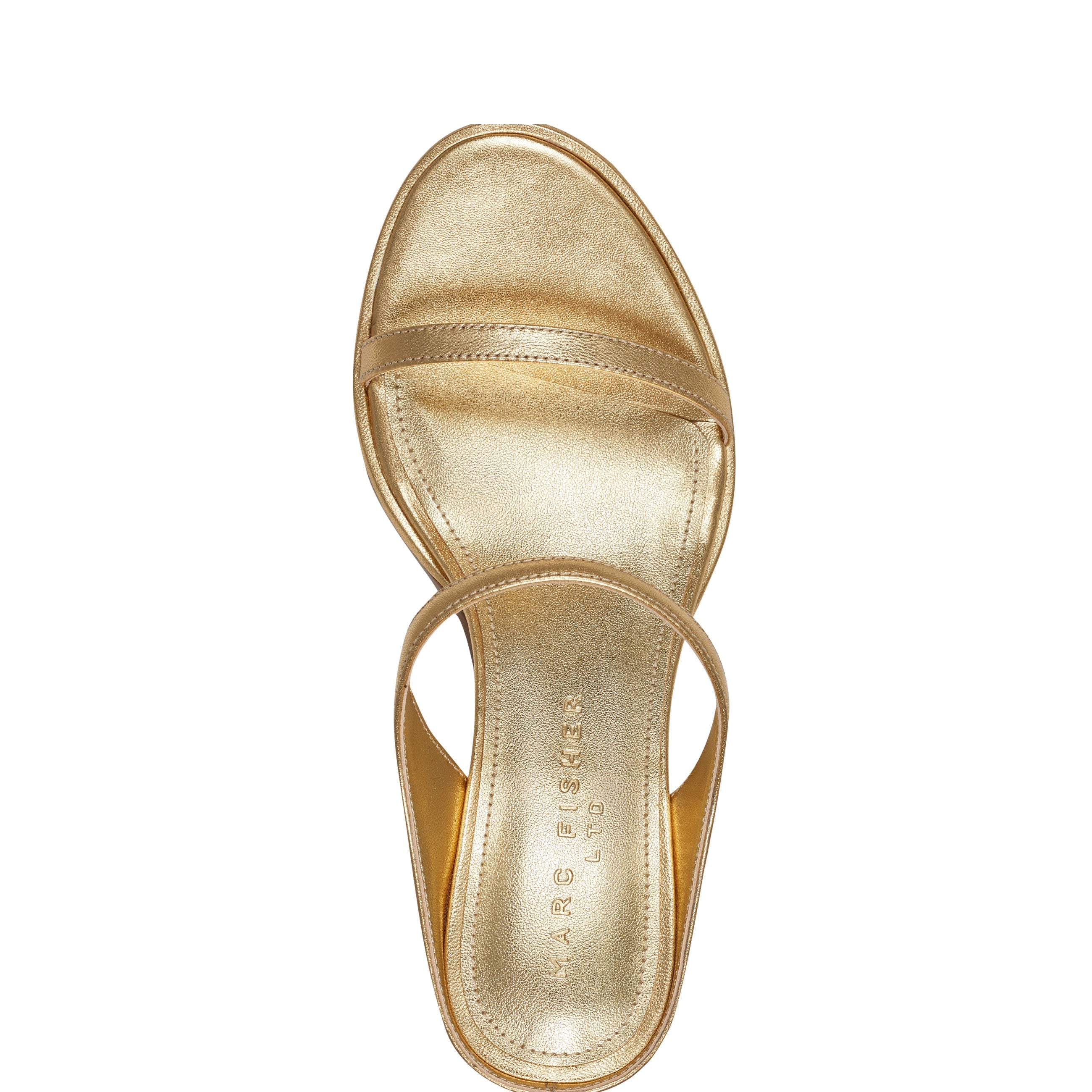 Alonde Heeled Slide Sandal - Gold Leather
