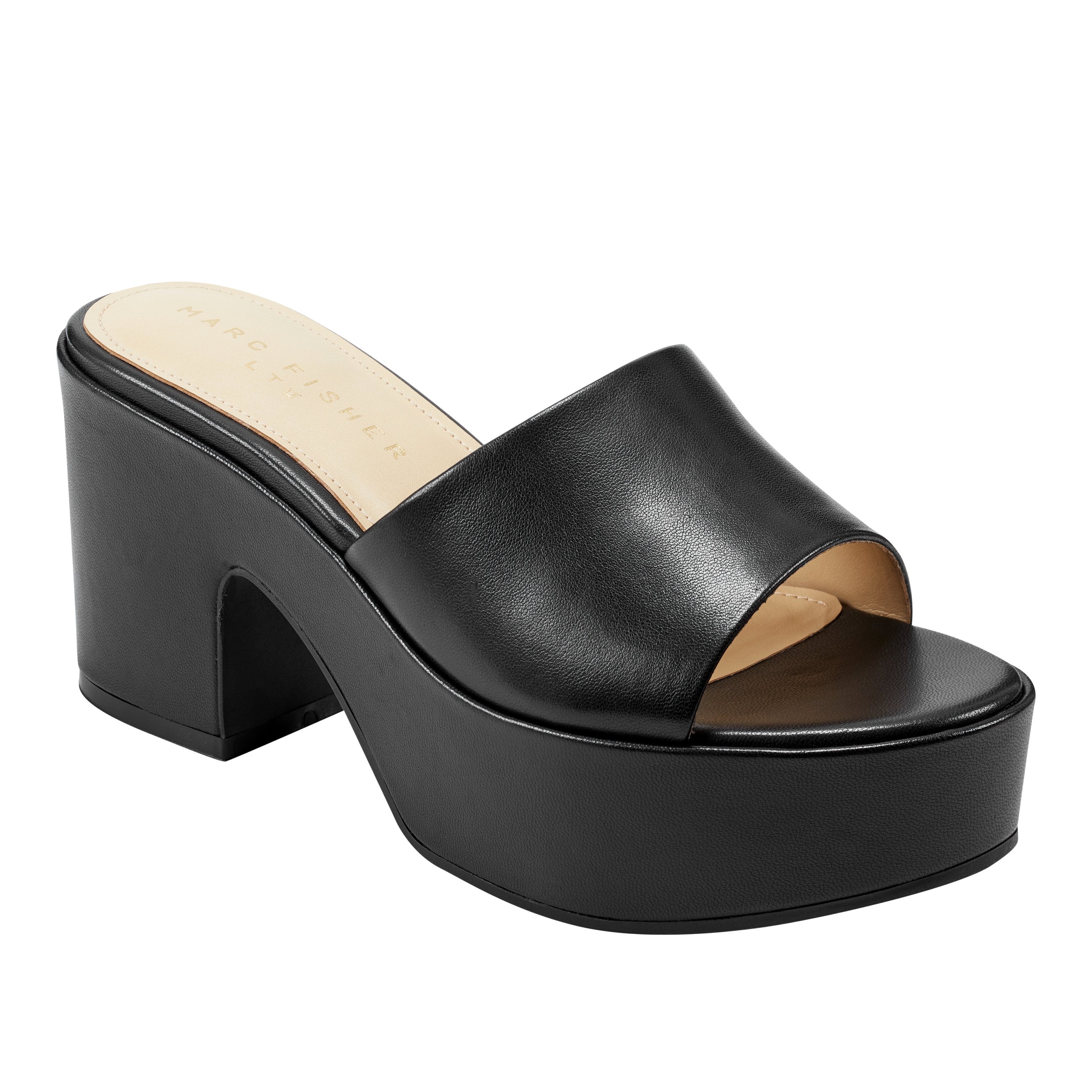 Forina Platform Slide Sandal - Black