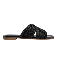 Narda Flat Sandal - Black