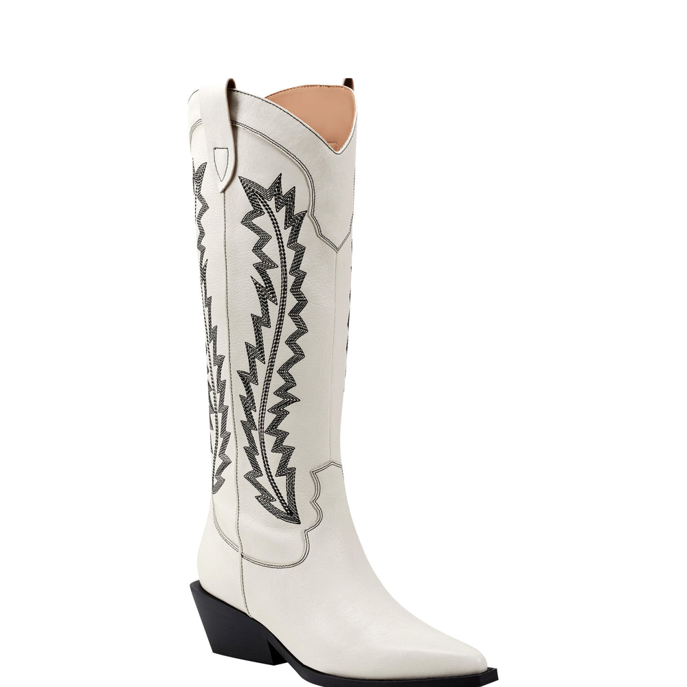 Roselle Western Boot - Chic Cream Leather