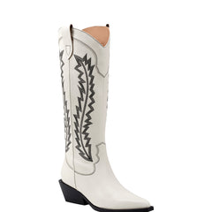Roselle Western Boot - Chic Cream Leather