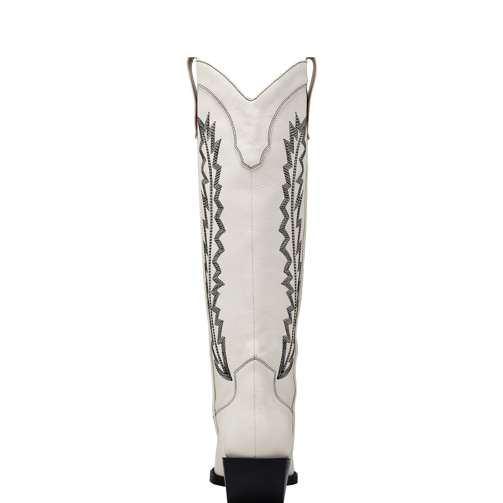 Roselle Western Boot - Chic Cream Leather