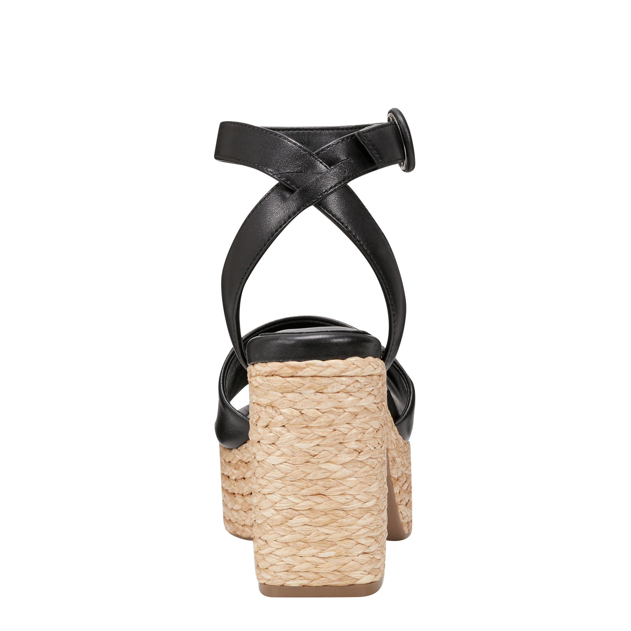 Palyca Platform Espadrille Sandal - Black Leather