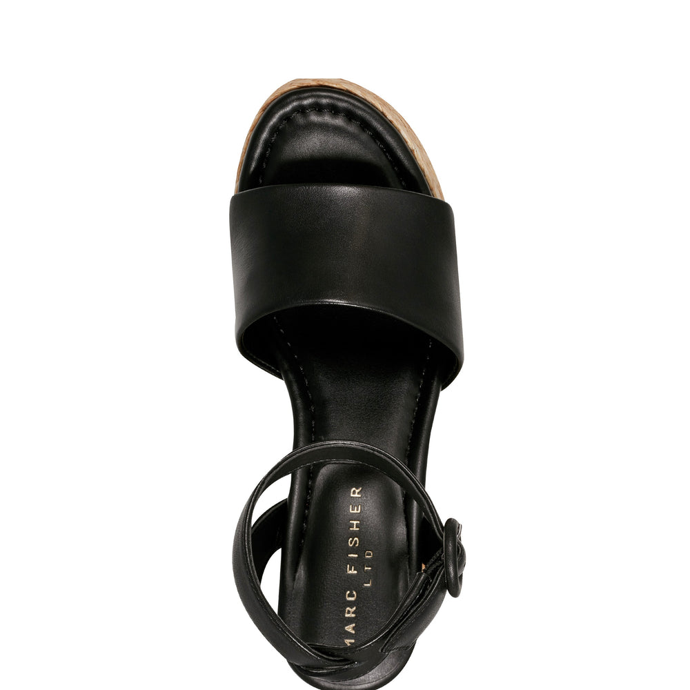 Palyca Platform Espadrille Sandal - Black Leather
