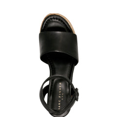Palyca Platform Espadrille Sandal - Black Leather