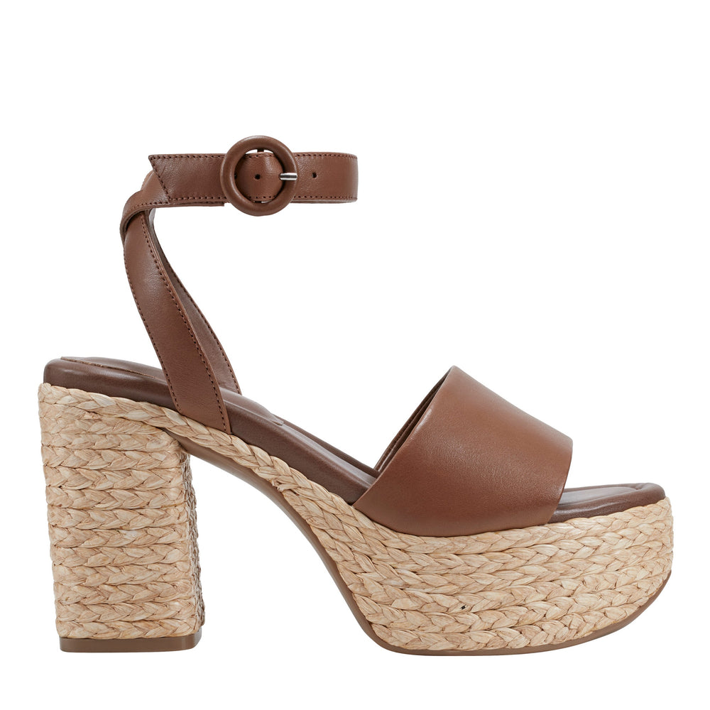 Palyca Platform Espadrille Sandal - Brown Leather