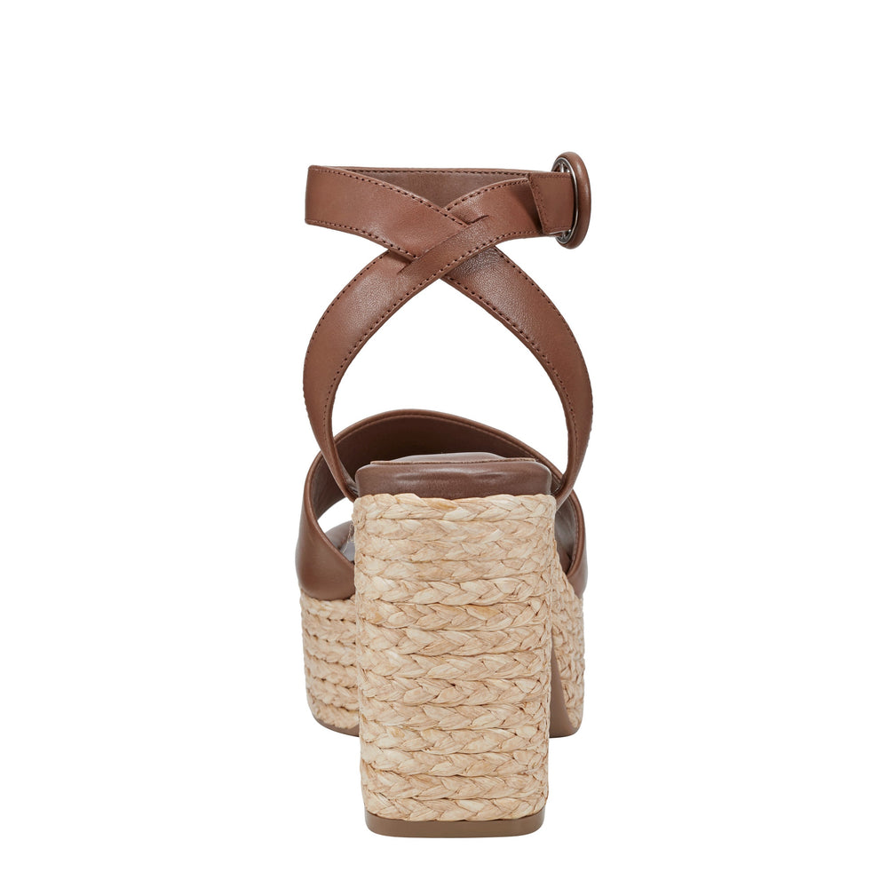 Palyca Platform Espadrille Sandal - Brown Leather