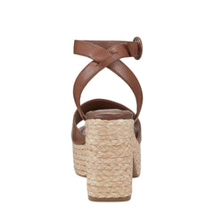 Palyca Platform Espadrille Sandal - Brown Leather