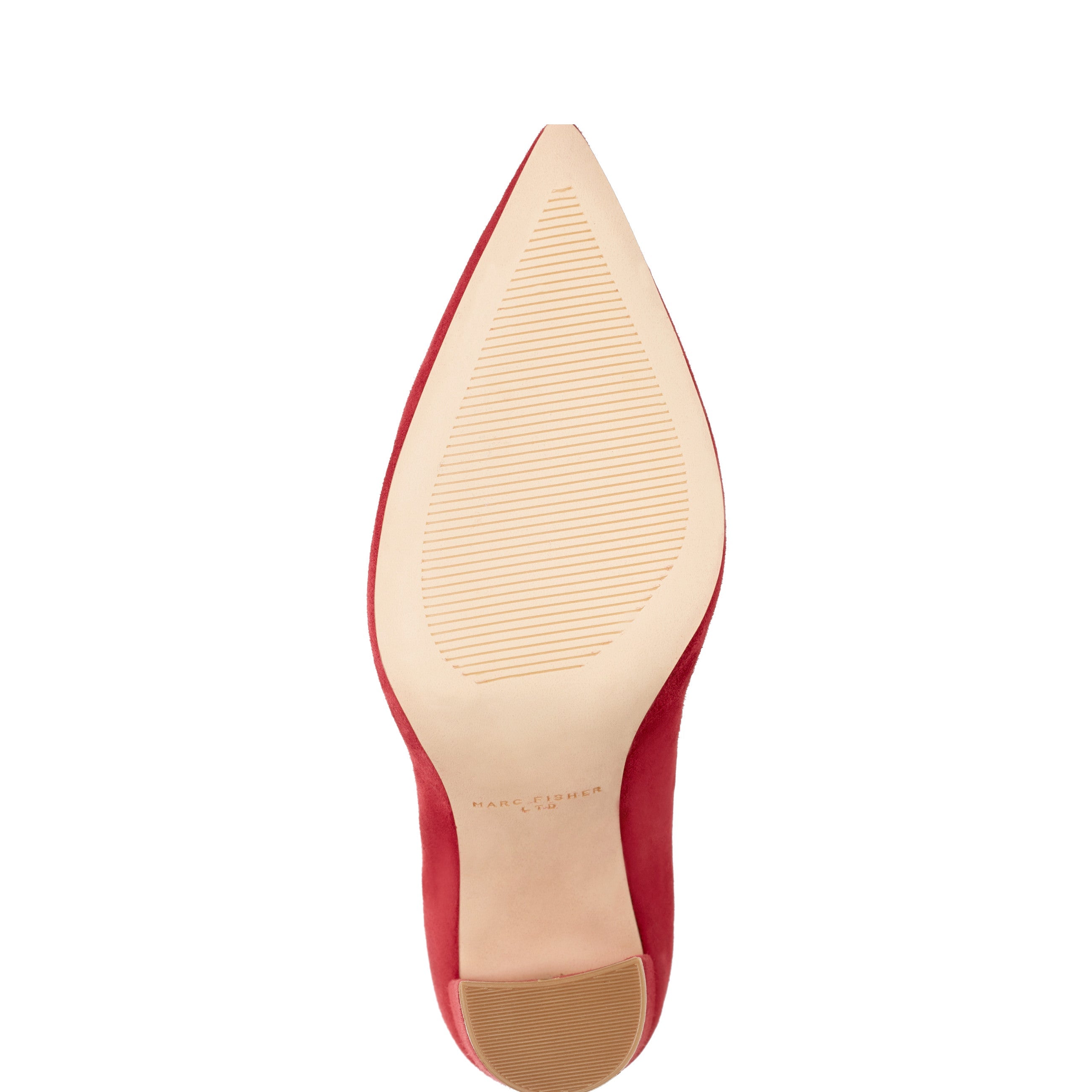 Abilene Block Heel Pointy Toe Pump - Medium Red Suede
