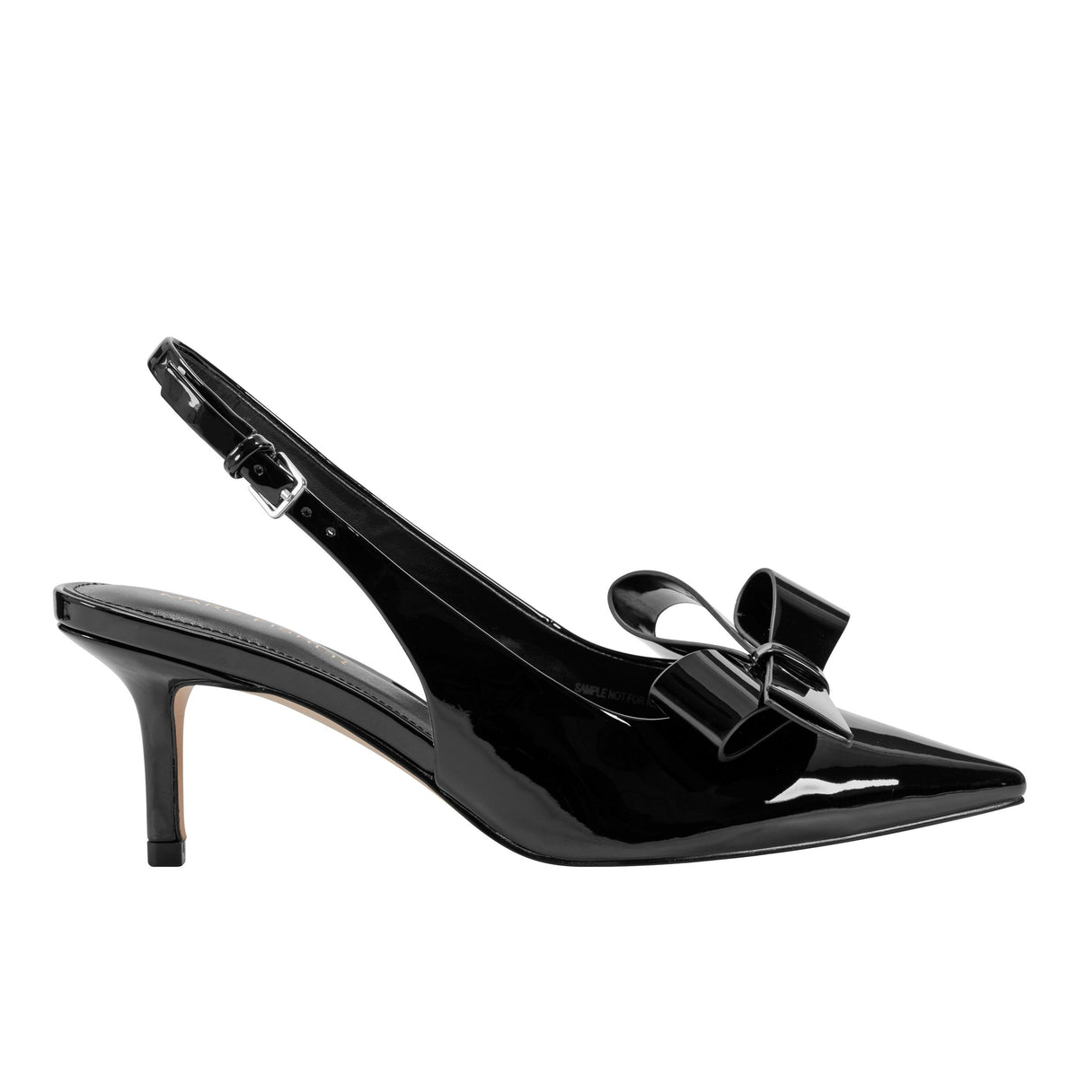Allon Bow Slingback Pump - Black Patent