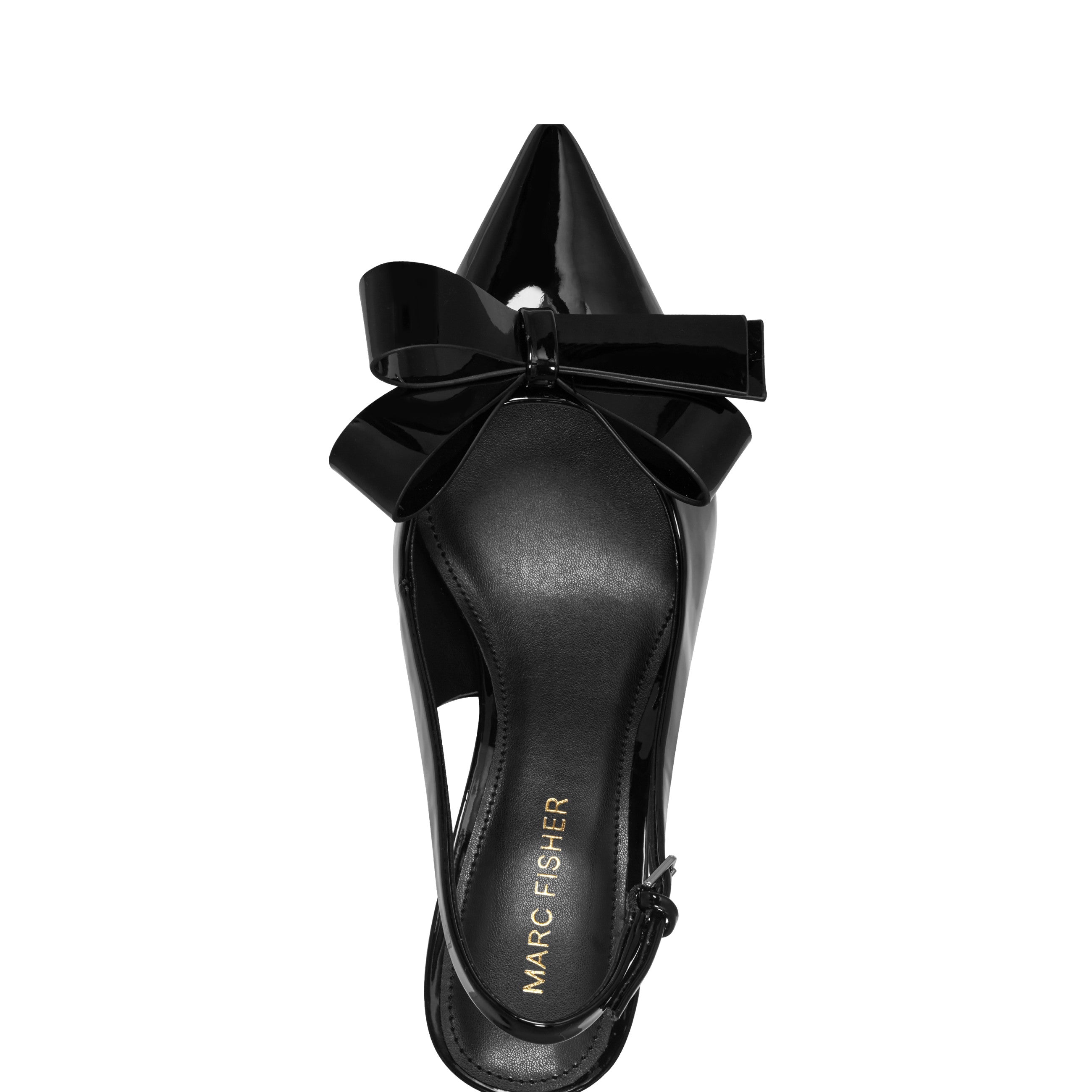 Allon Bow Slingback Pump - Black Patent