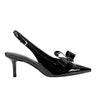 Allon Bow Slingback Pump - Black Patent