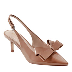 Allon Bow Slingback Pump - Light Brown Patent