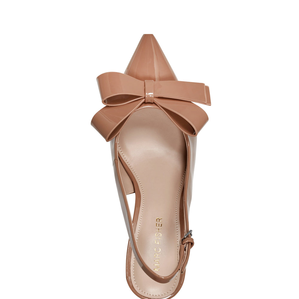 Allon Bow Slingback Pump - Light Brown Patent